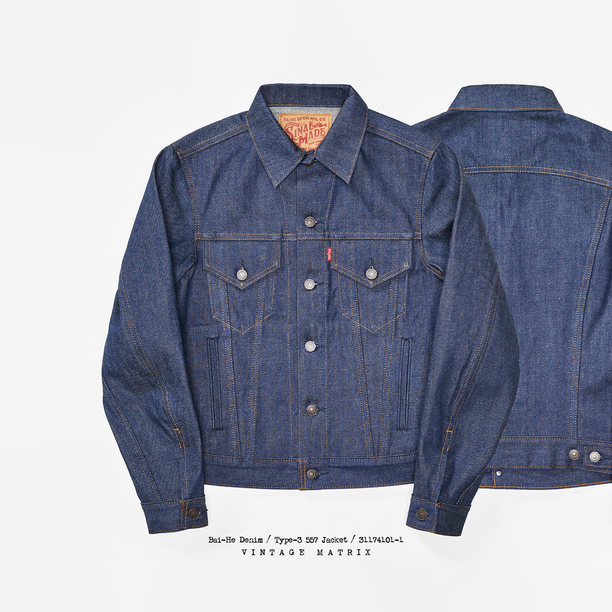 捭和（BAI-HE DENIM）复刻80年代 557牛仔夹克 Dystar液态靛蓝-图0