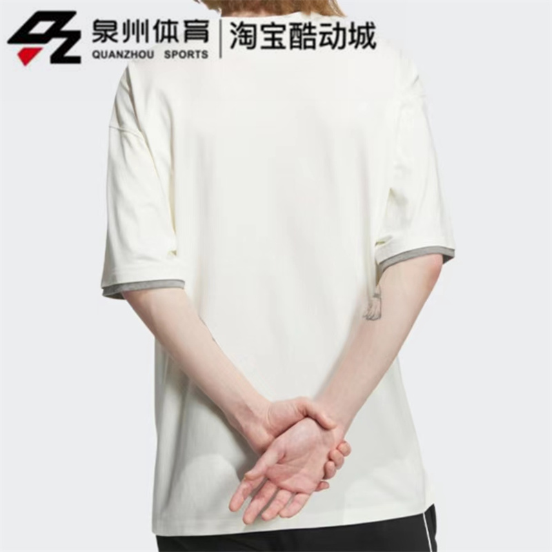 Adidas/阿迪达斯三叶草男子宽松印花运动短袖杉T恤 IP7543 IP7542-图2