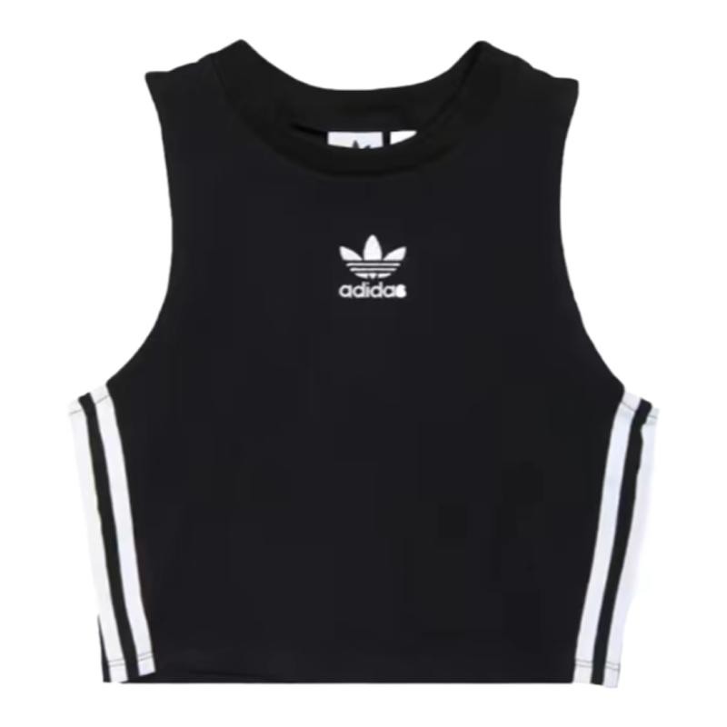 Adidas阿迪达斯三叶草女子经典高腰短款无袖背心T恤CY4745 DH3163-图3