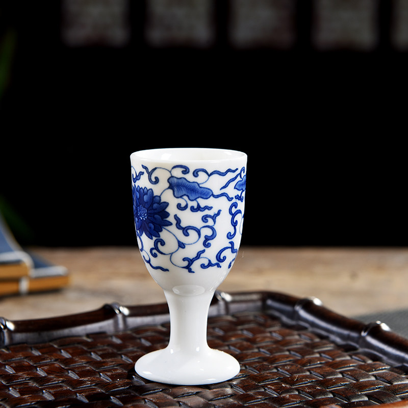 陶瓷白酒杯家用烈酒杯高脚杯黄酒小酒盅创意一口杯敬酒杯仿古套装,淘宝优惠券,粉丝福利购,淘宝优惠卷