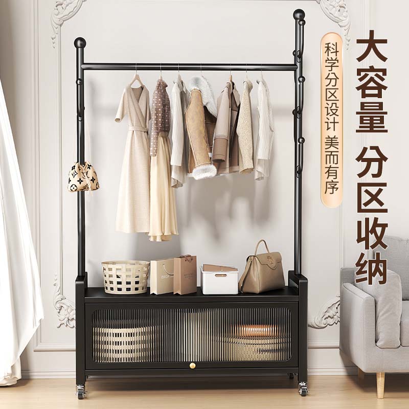 挂衣架落地家用卧室可移动晾衣架室内衣服置物架子房间简易衣帽架 - 图0