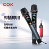 COK Universal Wireless Microphone Handheld KTV Audio Sound Card Universal One to Two Live Singing Microphone 1100
