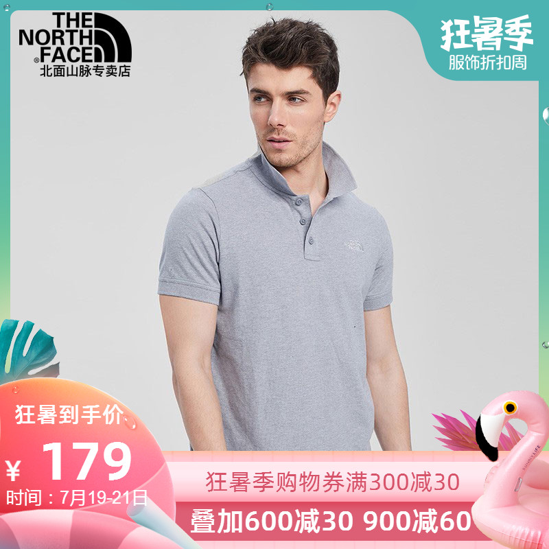 TheNorthFace北面19春夏新款透氣舒適戶外男運動短袖POLO衫|3VRA