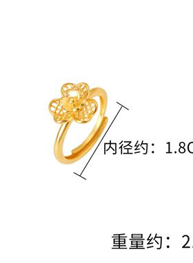铜镀金花型复古女戒耳钉