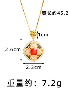 中国风沙金古法四叶花首饰套装