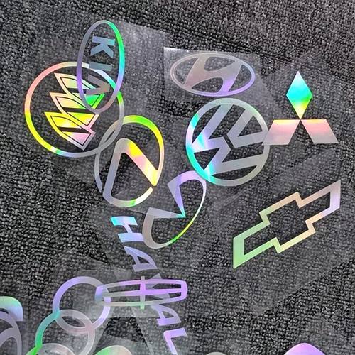 车身玻璃镭射轮眉贴纸汽车七彩装饰遮挡个性划痕后档后翼车门车标 - 图0