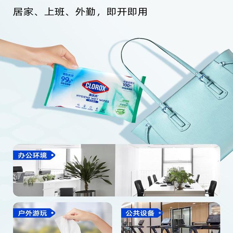 高乐氏99.9%消毒杀菌便携小包湿巾手纸 家用清洁防护灭杀细菌病毒