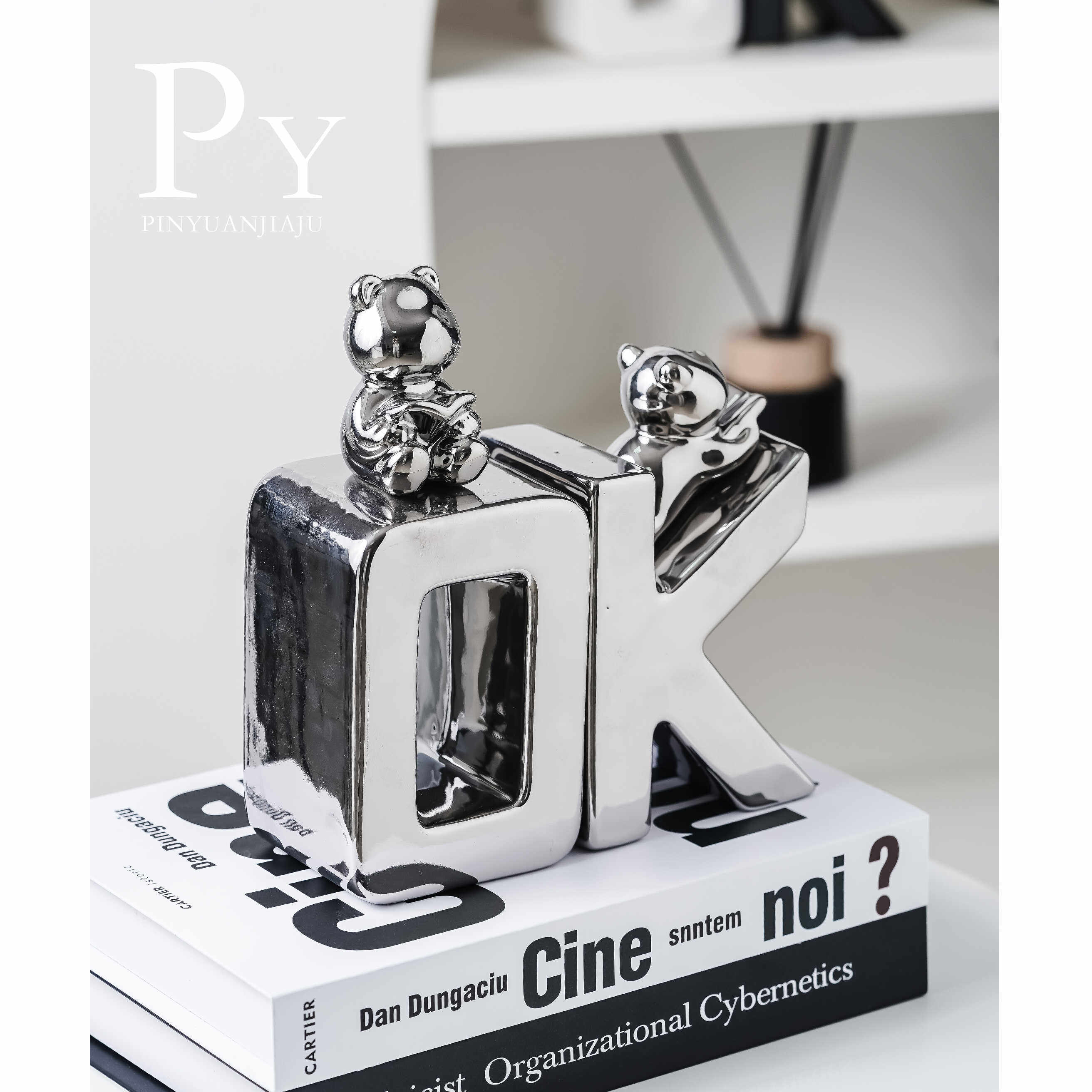 创意字母书立书档摆件现代轻奢酒柜摆件客厅电视柜儿童房书房装饰,淘宝优惠券,粉丝福利购,淘宝优惠卷