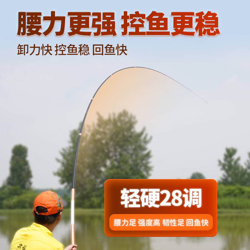 客友擒龙K6三代大物杆超轻超硬鲢鳙钓鱼竿手竿巨物竿超硬大物钓竿 - 图1