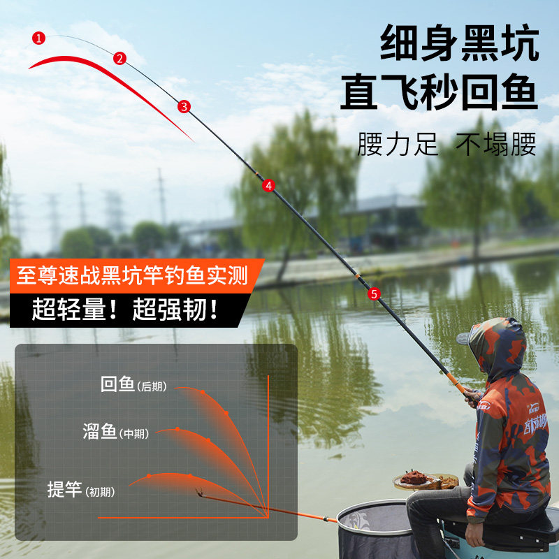 客友至尊速战坑鱼竿手超轻超硬飞磕钓鱼竿台 图文细节