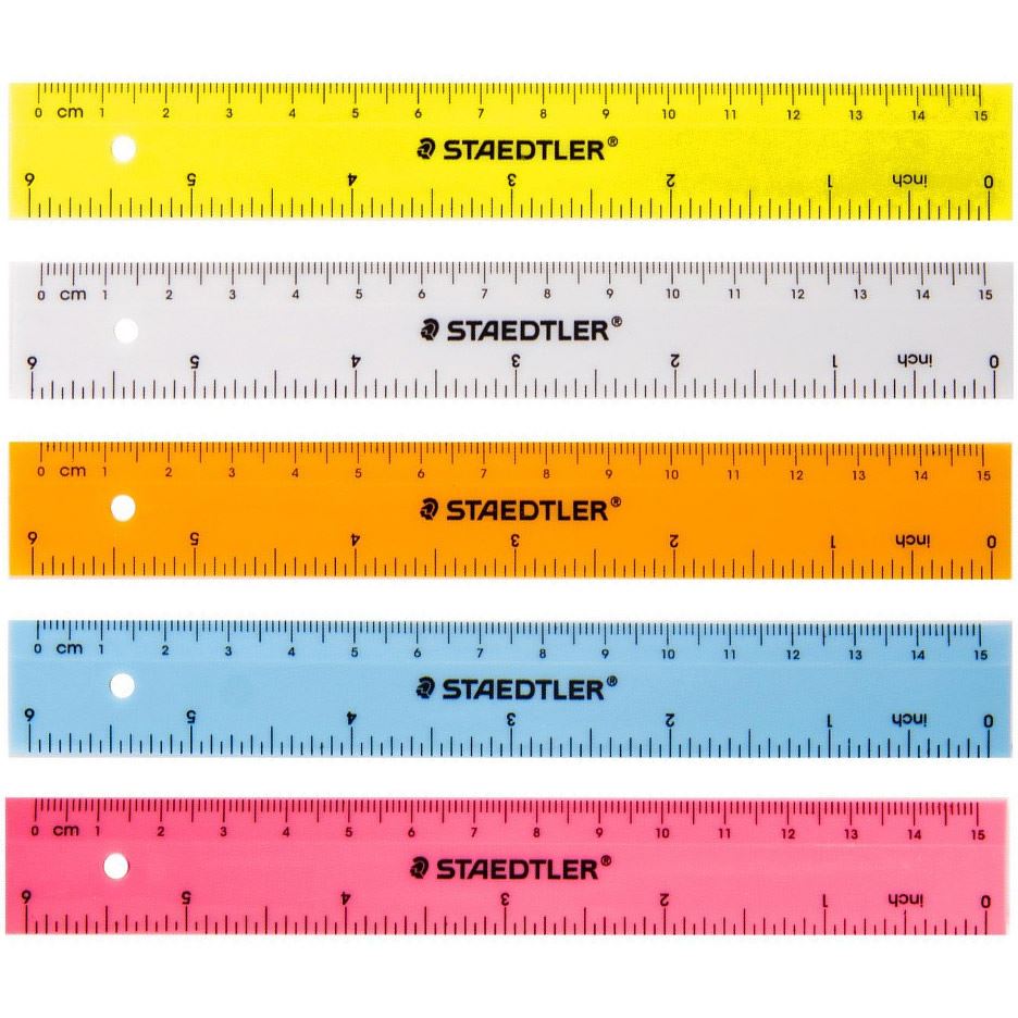 STAEDTLER施德楼中小学生15cm直尺绘图寸英尺6inch双刻度尺子 562 - 图3