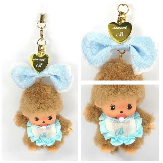 Monchhichi萌趣趣包包钥匙挂件基本围兜款情侣礼物夏威夷可爱娃娃