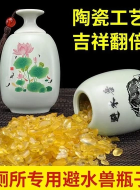 避水兽瓶卫生间荷花鲤鱼瓶陶瓷瓶