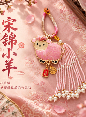 成品羊年宋锦小羊包挂件本命年新中式钥匙扣祈福新年景区文创礼物
