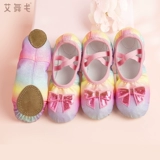 Детские туфли, радужные блестки для ногтей, обувь, балетки для принцессы, мягкая подошва