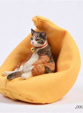 JXK橘猫小懒猫动物模型配沙发猫咪潮玩手办车内饰品家居树脂摆件