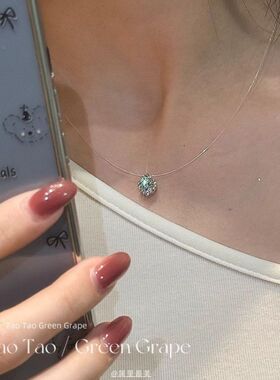 人鱼之泪超闪莫桑钻吊坠项链女2025新款高级感鱼线锁骨颈链