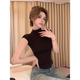 Pure lust style busty half turtleneck ເສື້ອທີເຊີດແຂນສັ້ນສໍາລັບແມ່ຍິງ