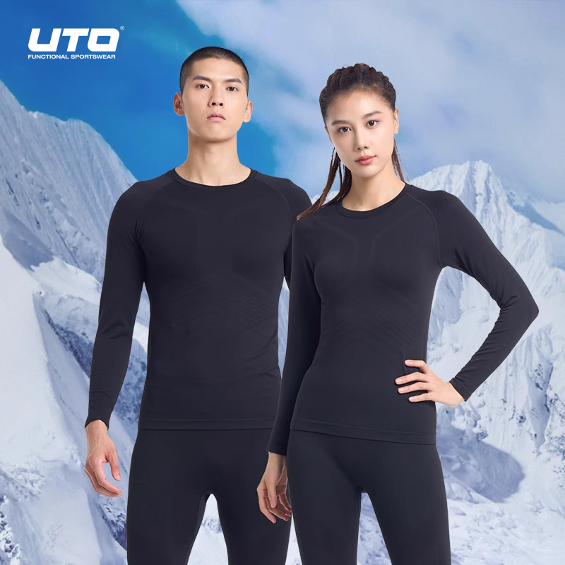UTO悠途滑雪内衣男运动快干排汗压缩衣女户外跑步保暖速干衣套装 - 图1