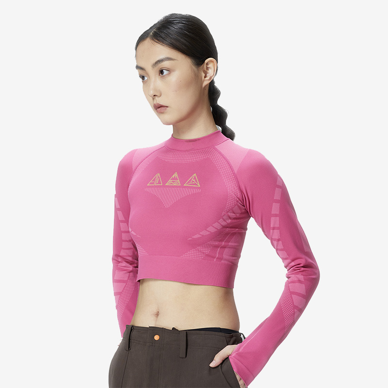 UTO悠途TRICKCOO联名款女款运动T恤健身长袖紧身衣户外休闲衣快干