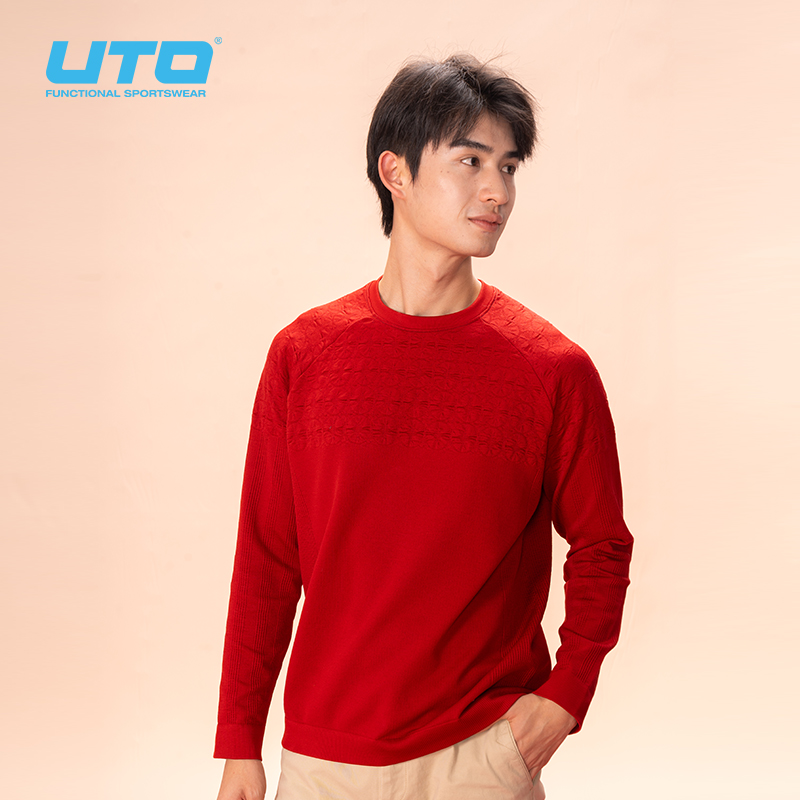 UTO悠途新年礼盒 成人款运动T恤圆领长袖吸湿排汗保暖透气 - 图0
