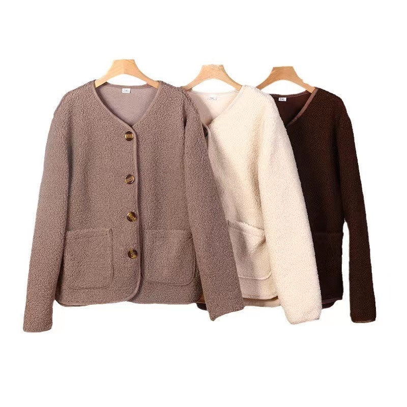 春秋季羊羔绒毛外套女保暖宽松短款2024摇粒绒薄款开衫小个子上衣,淘宝优惠券,粉丝福利购,淘宝优惠卷