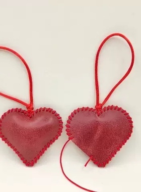 手工牛皮朱红砂包男女宝宝成人男女通用皮子随身挂件空包成品袋子