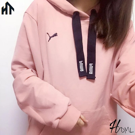 black and pink puma hoodie