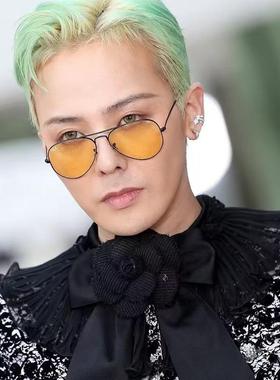 权志龙同款透明黄蛤蟆镜潮男