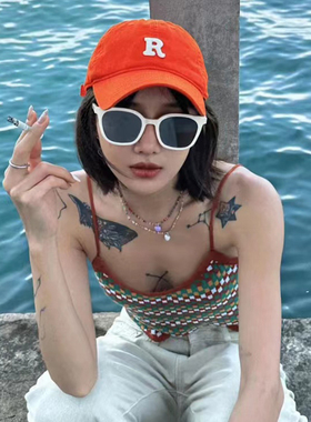 防紫外线方形白框墨镜女韩系