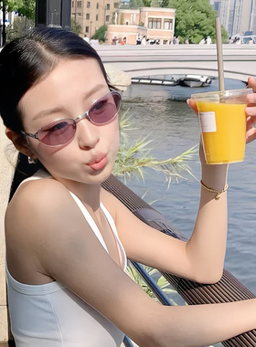 2025新款复古金属老钱风猫眼墨镜女潮显脸小网红高级网感太阳眼镜