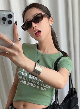 防紫外线方形欧美风女小框墨镜