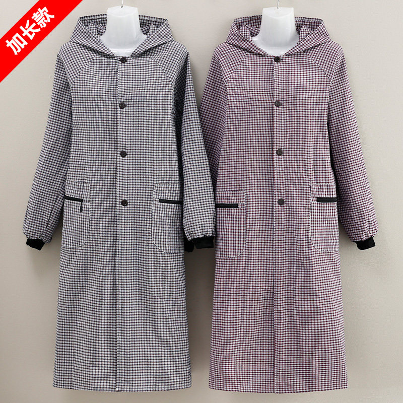 围裙女长袖罩衣加长过膝特长工作服男厨房韩版上班干活耐脏正穿衣,淘宝优惠券,粉丝福利购,淘宝优惠卷