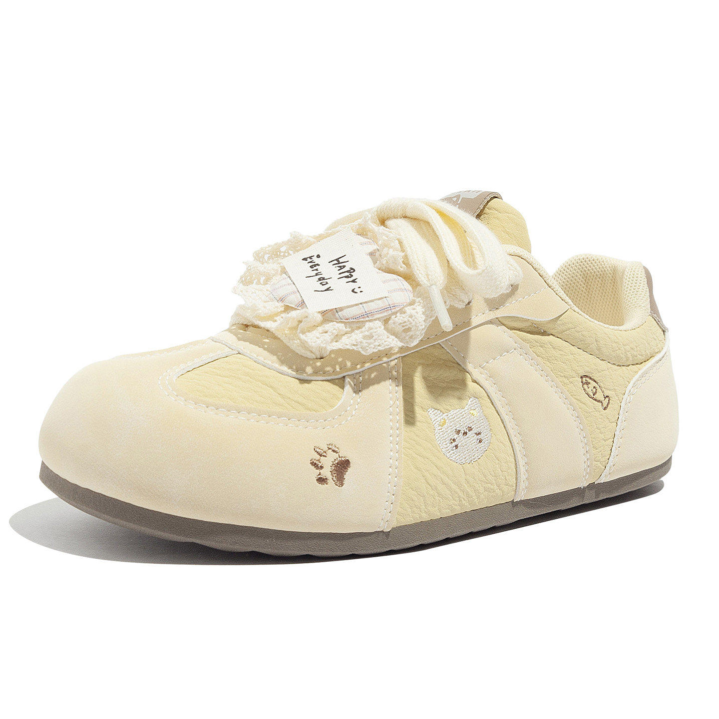 甜美风黄色德训鞋女学生百搭交叉绑带平底休闲板鞋小众阿甘单鞋,淘宝优惠券,粉丝福利购,淘宝优惠卷