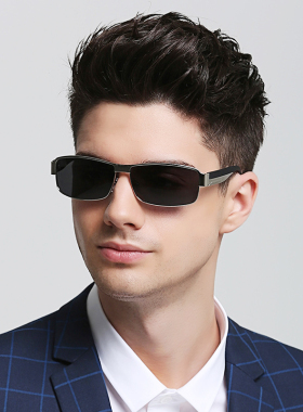 偏光方形时尚男士大框太阳镜