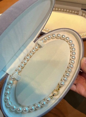 法式轻奢小众高级感生日礼物倪妮同款珍珠锁骨链冷光澳白珍珠项链