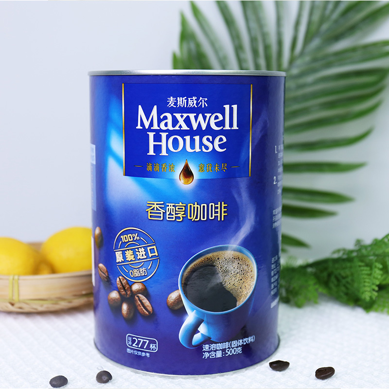 马来西亚产 MAXWELL HOUSE 麦斯威尔香醇冻干速溶黑咖啡粉 500g 双重优惠折后￥69包邮