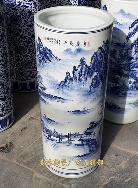 景德镇陶瓷大花瓶卷轴缸