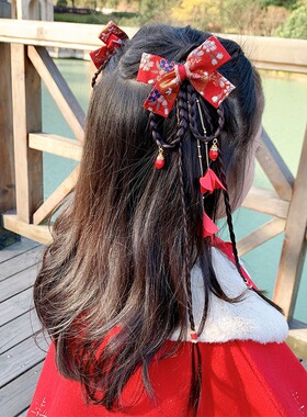 儿童古风头饰女童汉服发饰新款仙气小女孩中国风古装假发发夹