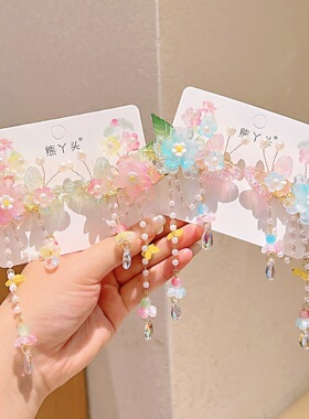 儿童头饰汉服配饰儿童公主旅游拍照桂花发夹头饰小女孩古风发卡