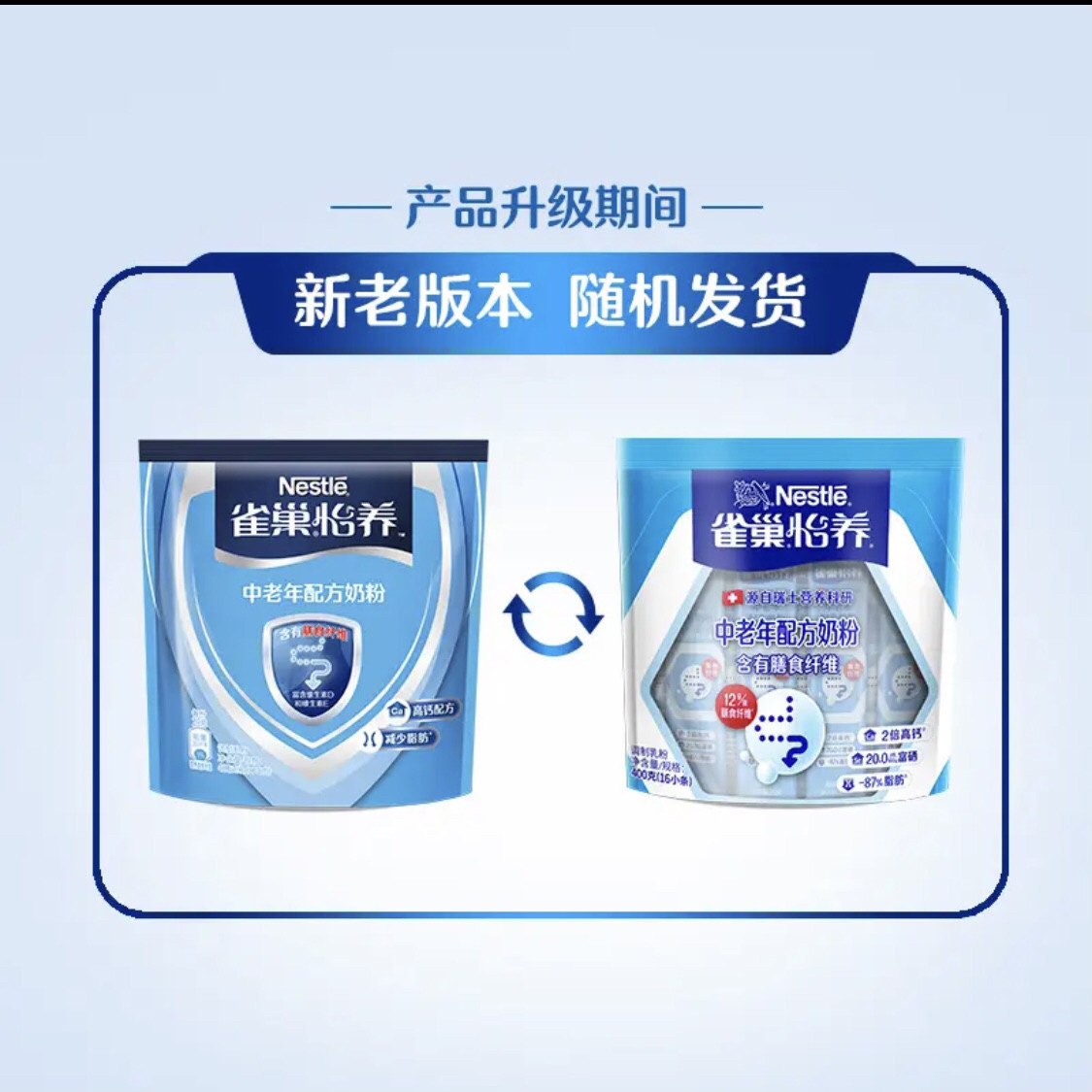 雀巢怡养中老年奶粉成人高钙奶粉老年人营养早餐牛奶粉400g*3袋装