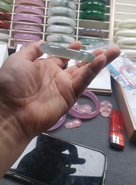 正品天然蓝田玉髓手镯包邮带证书内径54