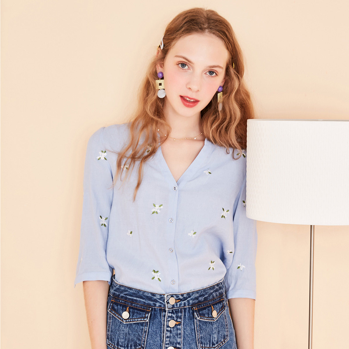 puella拉夏贝尔旗下雪纺学院风衬衫 puella衬衫