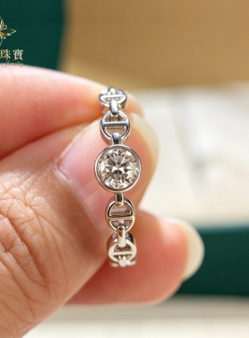 全莫桑钻925闪耀猪鼻子泡泡戒指