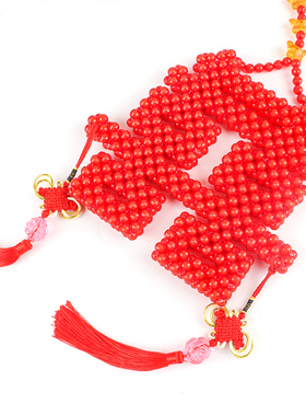 diy编织立体结婚喜字挂件饰品