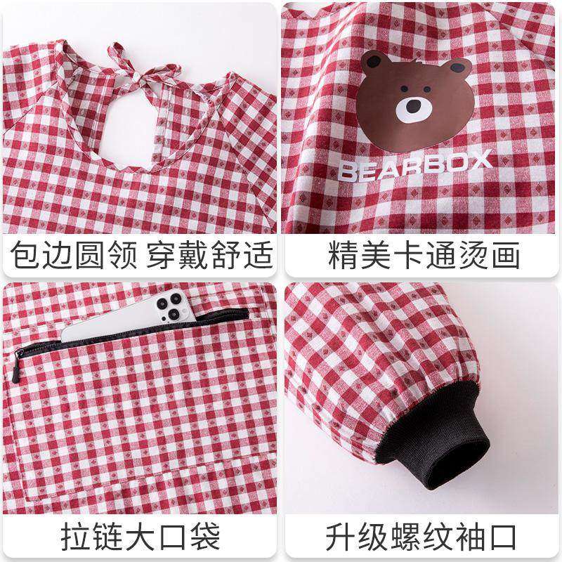 围裙厨房家用2025新款工厂上班专用做饭女工作服长袖加厚纯棉罩衣,淘宝优惠券,粉丝福利购,淘宝优惠卷