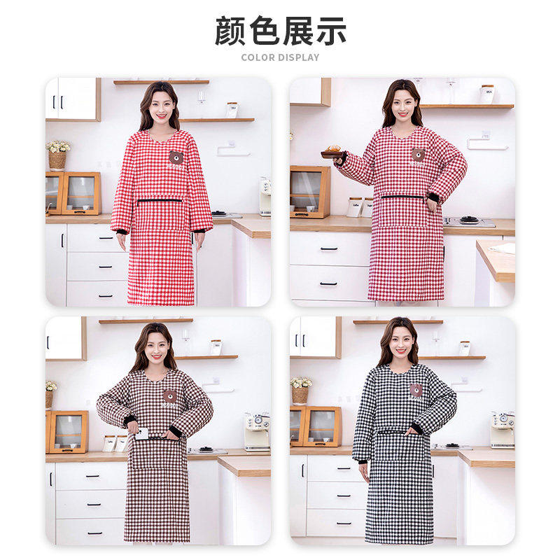 围裙厨房家用2025新款工厂上班专用做饭女工作服长袖加厚纯棉罩衣,淘宝优惠券,粉丝福利购,淘宝优惠卷