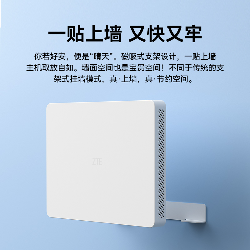 【WiFi7】中兴晴天BE5100Pro+无线墙面路由器千兆家用高速宽带全网通穿墙双频5G稳定2.5G口MESH组网一拖一
