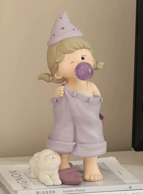 轻奢感小女孩摆件卧室玄关客厅电视柜书房家居氛围高级装饰品