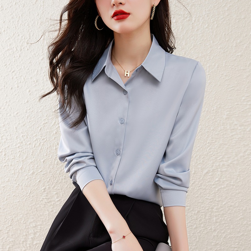 杭州重磅真丝衬衫女士2024新款时尚高级感衬衣高端大牌桑蚕丝上衣